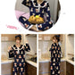 Everglow Sihyeon Inspired Blue Bear Collar Lace Velvet Pajama Set