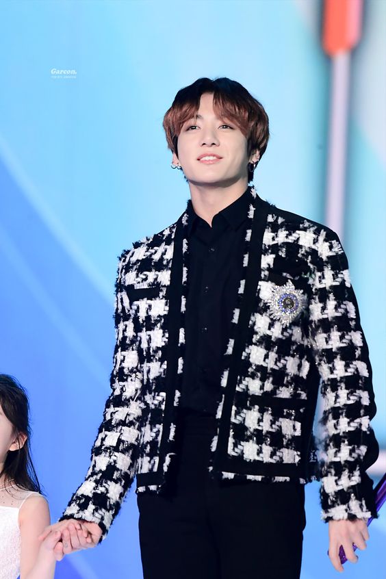 BTS Jungkook Inspired Tweed Houndstooth Retro Small Jacket