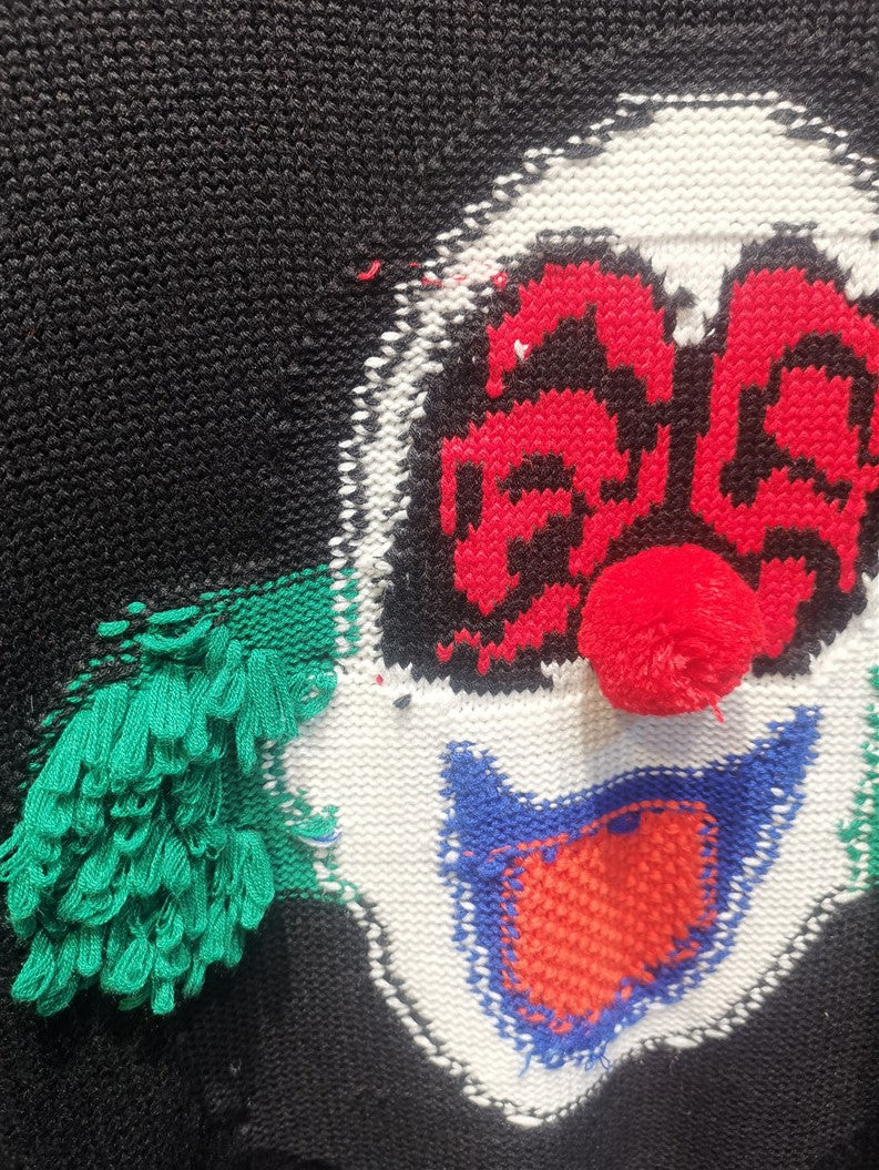 BTS Taehyung Inspired Black Knitted Clown Sweater