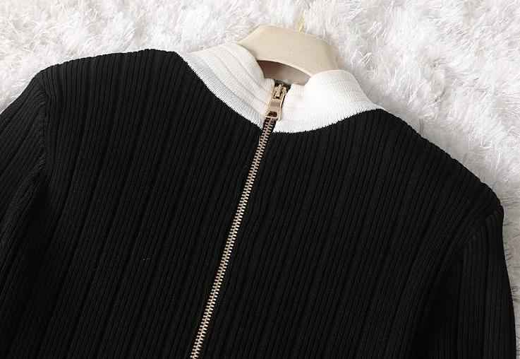 ChungHa Inspired Black And White Long-Sleeved Dress