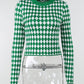 Blackpink Rosé-Inspired Green & White Checkered Crop Sweater