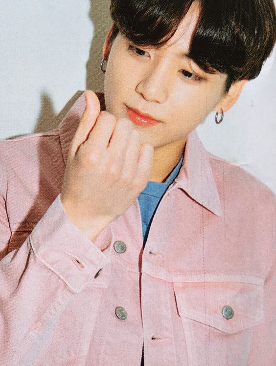 BTS Jungkook Inspired Blush Pink Denim Jacket