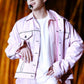 BTS Jungkook Inspired Pink Long Sleeved Denim Jacket