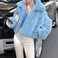 Stray Kids LeeKnow Inspired Blue Fur Short Jacket