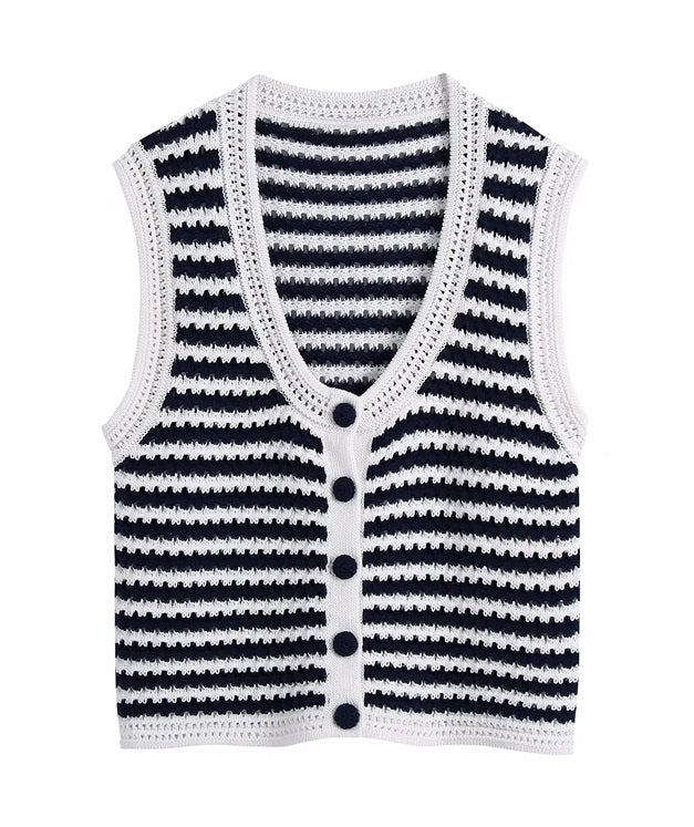 Daisy Street Knitted Oversize Checkerboard Sweater Vest - Multi