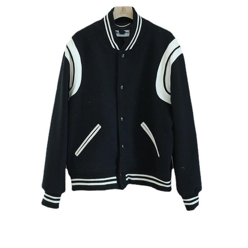 White Lined Black Baseball Jacket | Rose - Blackpink XXL