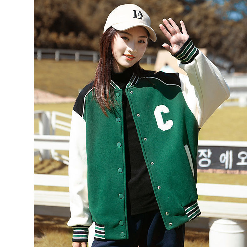 TXT Hueningkai Inspired Green Leather Shoulders Baseball Jacket – unnielooks