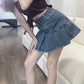 Itzy Yeji Inspired Pleated Denim Skirt With Belt