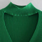 IVE Liz Inspired Green Hollow Knitted Sweater Top
