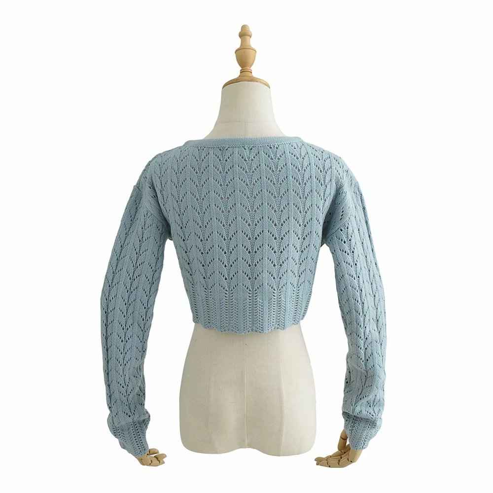 aespa Ningning Inspired Blue Butterfly Patched Cardigan