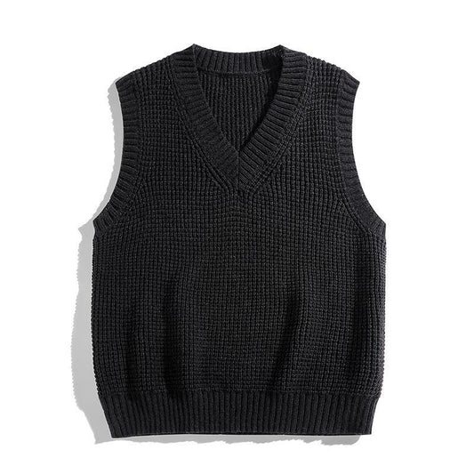 Enhyphen Sunghoon Inspired Black Knitted Vest Pullover