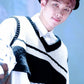 BTS RM Inspired Black And White Sleeveless Knitted Vest