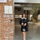 TWICE Sana Inspired Black Long Sleeve Lace Dress
