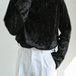 ATEEZ Seonghwa Inspired Black Mock Neck Velvet Sweater