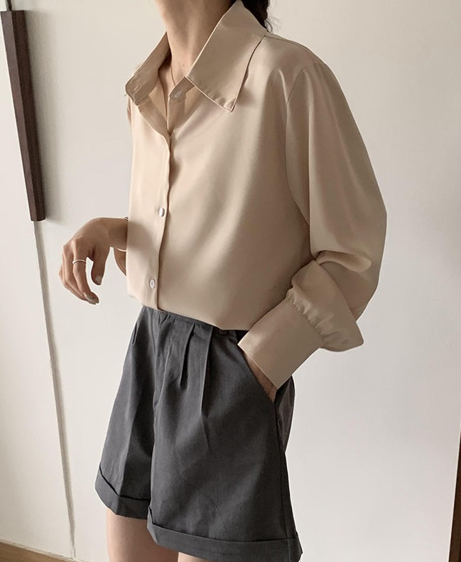 BTS Taehyung Inspired Beige Loose Polo