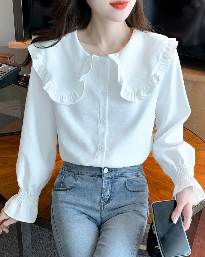 Big Lace Collar Blouse