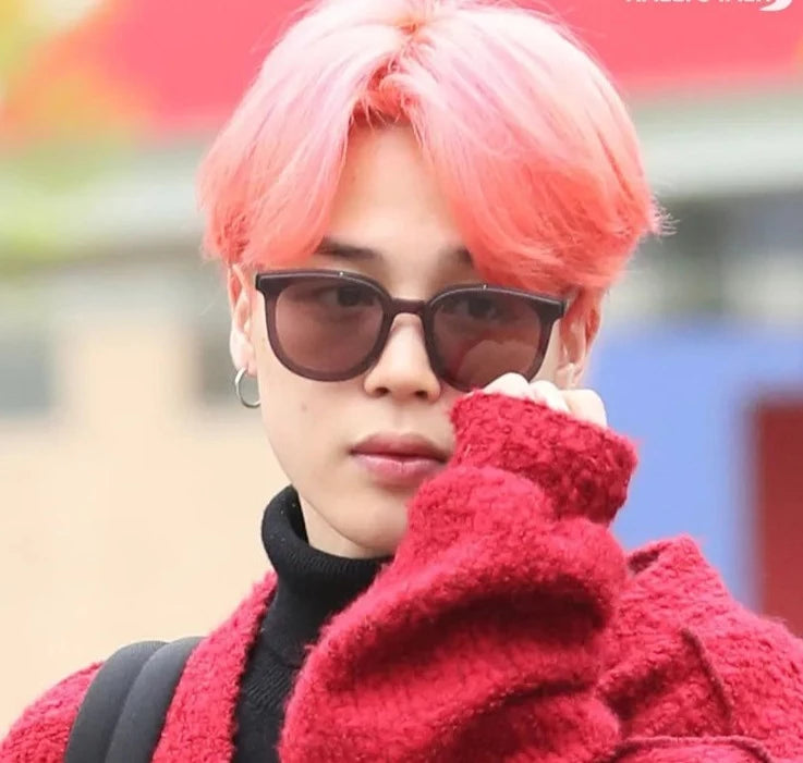 BTS Jimin-Inspired Red Wool Cardigan
