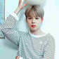 BTS Jimin-Inspired Loose Striped Long Sleeve Top