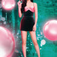 Blackpink Jennie Inspired Black Sleeveless With Pink Bow Dress