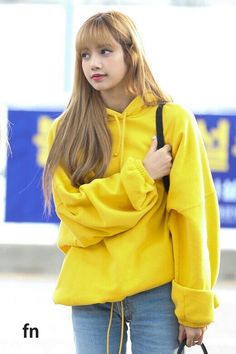 Blackpink Lisa Inspired Yellow Long-Sleeved Sweater