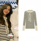 Blackpink Jisoo Inspired Round Neck Striped Long-Sleeved Sweater