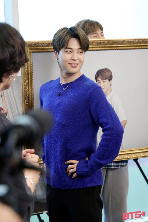 BTS Jimin Inspired Blue Knitted Sweater
