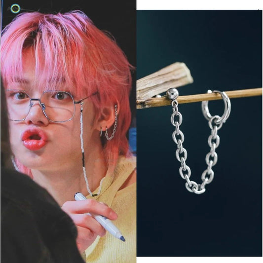 TXT Yeonjun Inspired Double Piercing Chain Earring