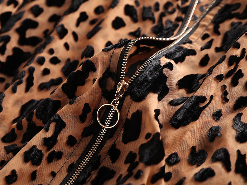 Stray Kids Jisung Inspired Leopard Zipper Jacket