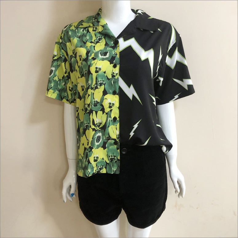 NCT Kun Inspired Floral and Lightning Printed Shirt