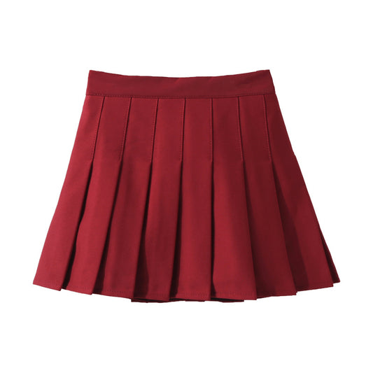 Blackpink Rose Inspired Wine Red Pleated Skirt Short