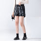 TWICE Nayeon Inspired High-Waist Black Leather Short