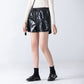 TWICE Nayeon Inspired High-Waist Black Leather Short