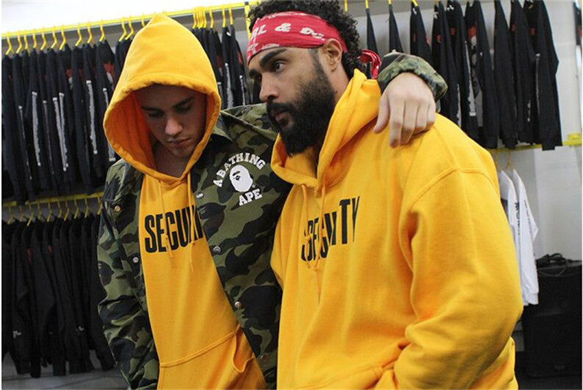 BTS RM Inspired Yellow Security Hooded Sweater