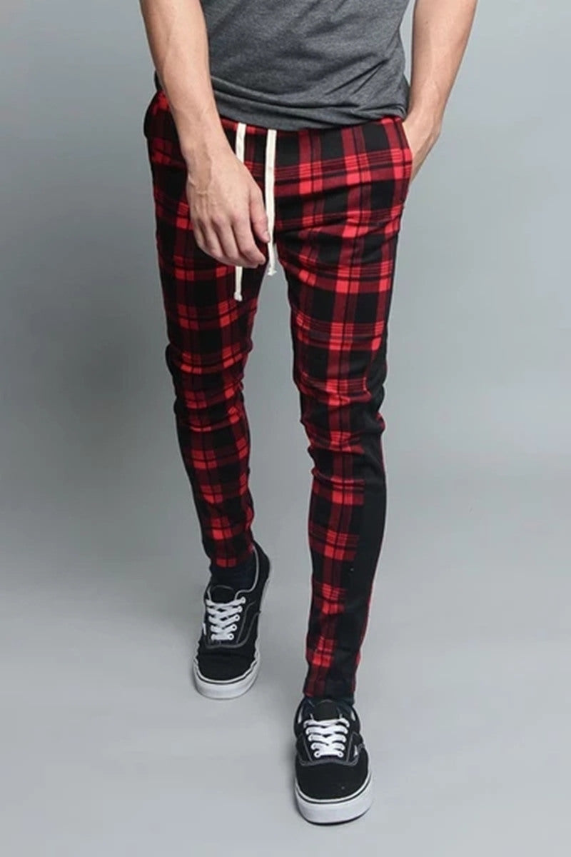Stray Kids LeeKnow Inspired Red Checkered Jeans
