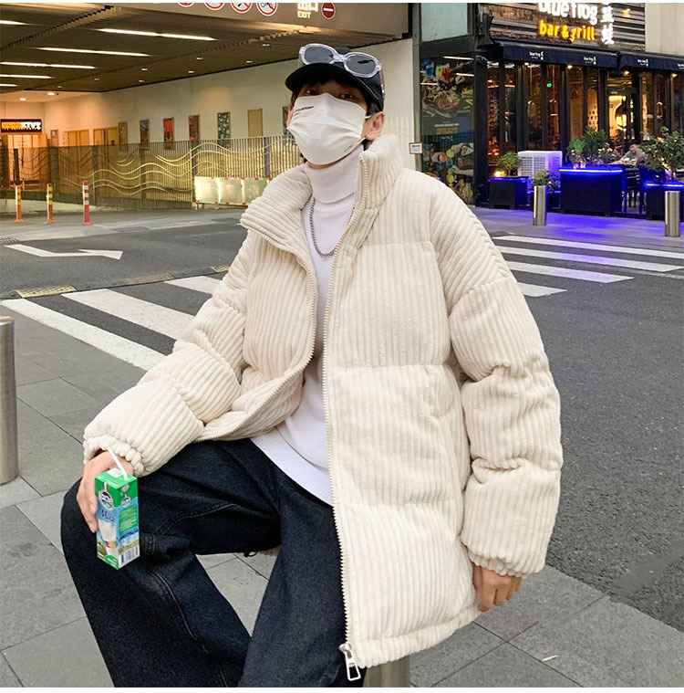 BTS Jimin Inspired White Chunky Corduroy Jacket – unnielooks