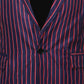 BTS Taehyung-Inspired Navy Blue With Red Stripes Casual Suit