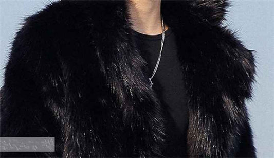 BTS Taehyung-Inspired Men's Faux Fur Coat