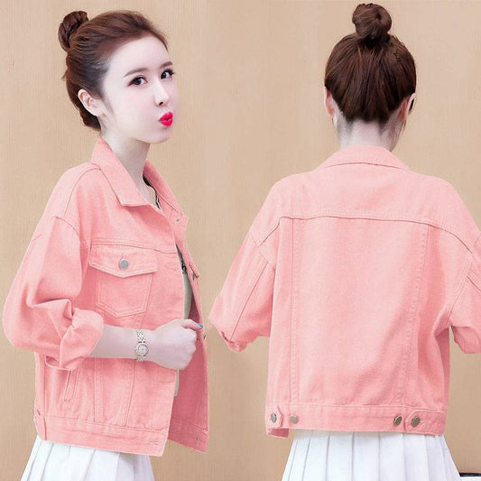 BTS Jimin-Inspired Pink Denim Long-Sleeve Jacket