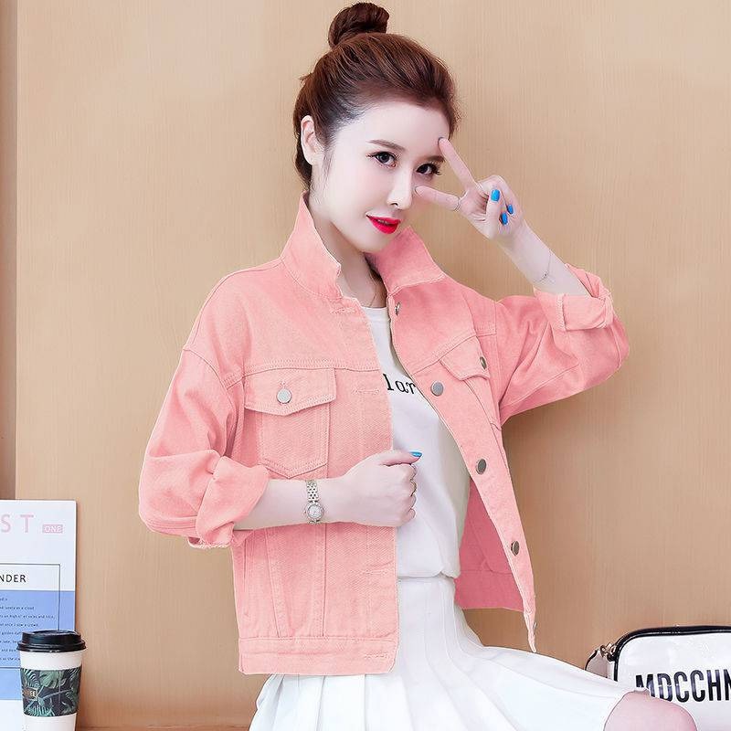 BTS Jimin-Inspired Pink Denim Long-Sleeve Jacket