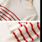 BTS Jimin-Inspired Stripe Round Neck Sweater