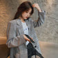 NCT Lucas Inspired-Plaid Suit Jacket For Women