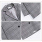 NCT Lucas Inspired-Plaid Suit Jacket For Women