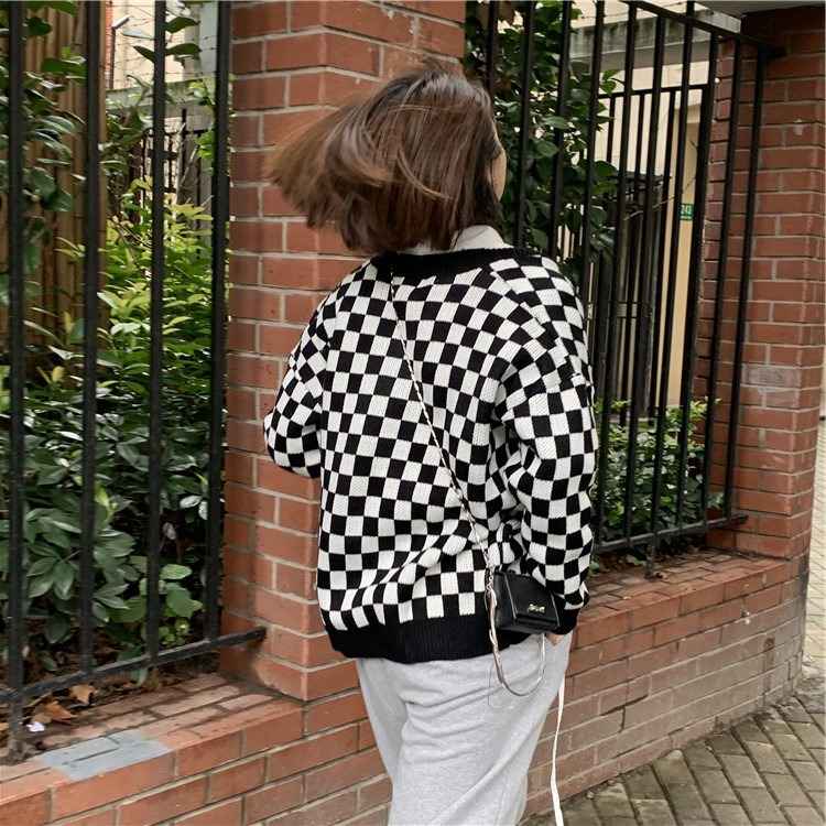 GOT7 Yugyeom Inspired Black And White Checkboard Cardigan