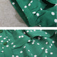 Blackpink Jisoo Inspired Green Off-The-Shoulder Polka Dot Chiffon Top