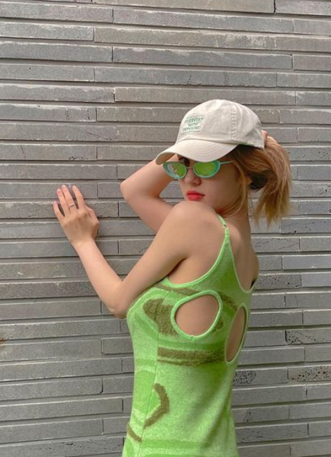 Jeon Somi Inspired Green Knitted Elegant Bodycon Sexy Dress