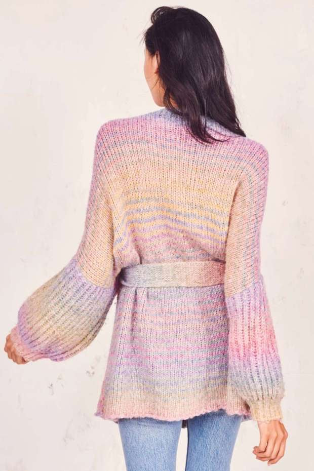 Blackpink Lisa Inspired Colorful Knitted Cardigan