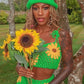 Blackpink Rose Inspired Green Crochet Sunflower Design Set