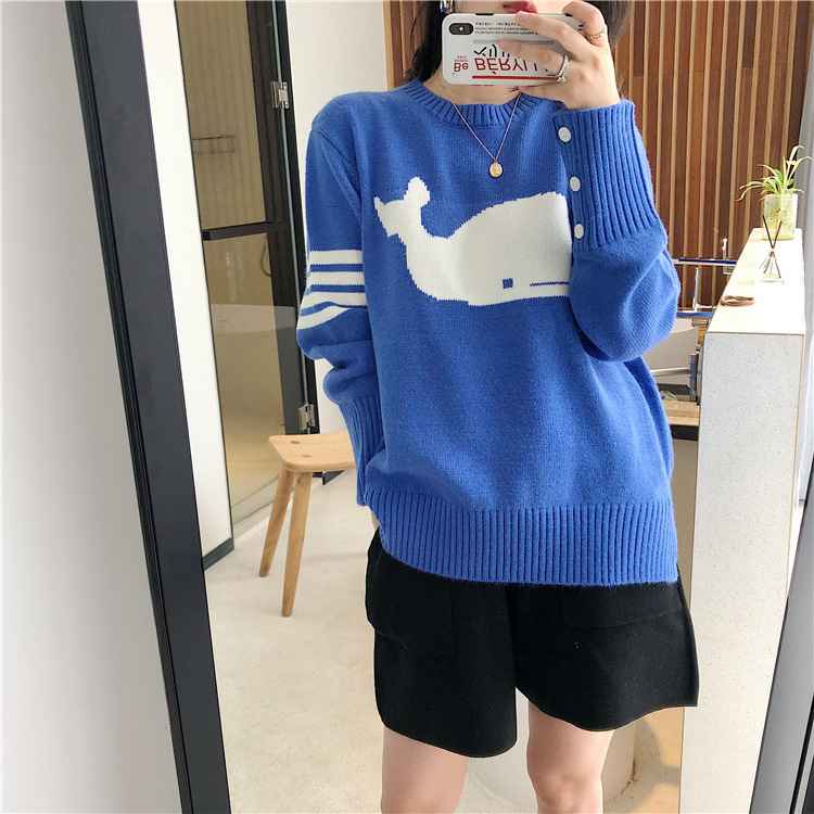BTS Jin-Inspired Blue Whale Sweater