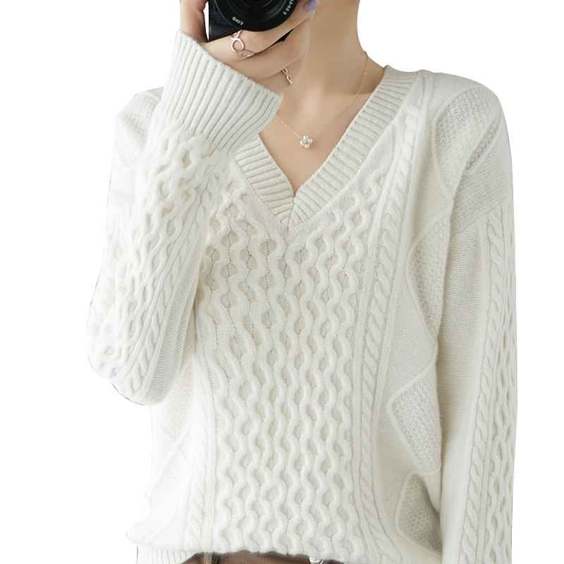 IVE Liz Inspired V-Neck Thickened Sweater