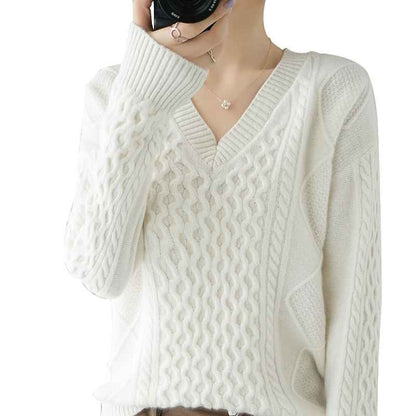 IVE Liz Inspired V-Neck Thickened Sweater